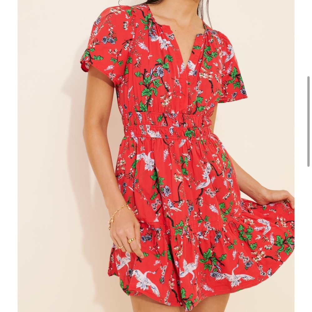 Anthropologie Somerset Mini Dress Red